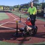 Miracle Leaguer in the batters box